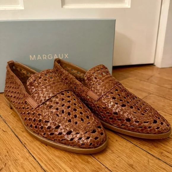 ✨🆕 NWB Margaux Andie cognac brown woven leather loafer, 38N - Picture 3 of 10